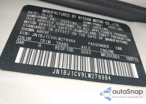 2020 Nissan Rogue Sport S Fwd Xtronic Cvt from USA, damaged, VIN JN1BJ1CV9LW278984